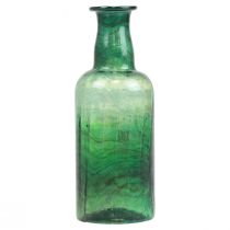 Article Mini vase bouteille en verre vase à fleurs vert Ø6cm H17cm