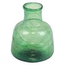 Article Mini vase en verre vase à fleurs vert Ø8,5cm H11cm