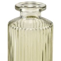 Article Mini vases en verre avec rainures vase à fleurs rétro vert Ø5cm 4pcs