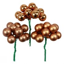 Article Mini boules de Noël sur fil de verre orange Ø2cm 140 pcs