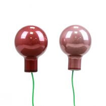 Article Mini boules de Noël en fil de verre rose bordeaux Ø2,5cm 140 pcs