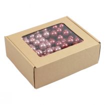 Article Mini boules de Noël en fil de verre rose bordeaux Ø2,5cm 140 pcs