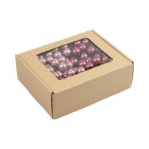 Article Mini boules de Noël en fil de verre rose bordeaux Ø2cm 140pcs