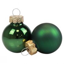 Article Mini boules de Noël verre vert brillant/mat Ø2,5cm 20 pcs