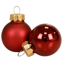 Article Mini boules de Noël rouge mat/brillant Ø2,5cm 20 pcs