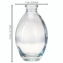 Article Mini vases bulbeux décoratifs en verre teinté bleu H12cm 6 pcs