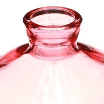 Article Mini vases en verre bombé plat teinté rose Ø9cm H6cm 6 pcs