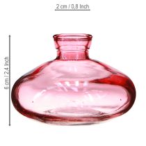Article Mini vases en verre bombé plat teinté rose Ø9cm H6cm 6 pcs