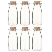 Article Mini vases en verre avec bouchons en liège, hauteur 13,5 cm, diamètre 5,5 cm, lot de 6