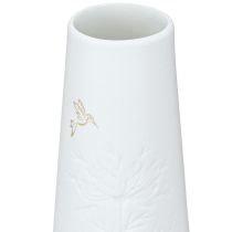 Article Vase en porcelaine blanc avec motif doré – Vase à fleurs élégant en lot de 3 H12cm 3 pcs
