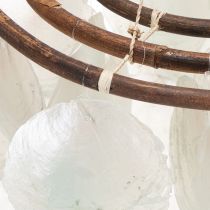 Article Carillon éolien mobile en coquillage Capiz, rond, 70 cm de long, pour balcon ou jardin