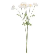 Article Coquelicot artificiel blanc à longue tige, 78 cm, lot de 3