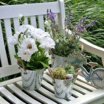 Article Pavot dans un pot de fleurs en soie blanche décoration florale