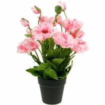 Article Pavot d&#39;Orient, fleur artificielle, pavot en pot rose