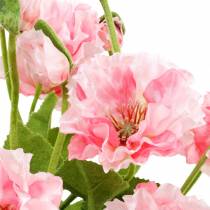 Article Pavot d'Orient, fleur artificielle, pavot en pot rose