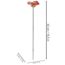 Article Piquets décoratifs de jardin en forme de coquelicot, élément décoratif parfait pour votre jardin, 42 cm, lot de 4