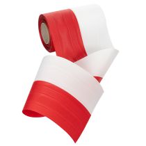 Article Ruban moiré pour couronne, ruban de deuil blanc et rouge, ruban décoratif 150 mm, ruban commémoratif à motif floral, taffetas d'acétate 25 m