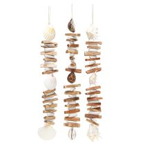 Article Guirlande de coquillages escargots de mer décoration d&#39;été naturel assorti 69cm 3pcs