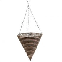 Lampe panier cône cône nature Ø30cm H36cm