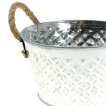 Article Bol en zinc bol décoratif en métal avec anse en corde Ø22cm H12cm