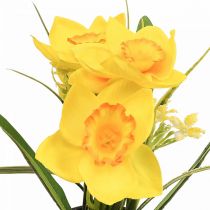 Jonquille en pot fleur artificielle jaune jonquille H21cm