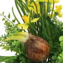 Bouquet de narcisses artificiel avec branches et oignons 38cm