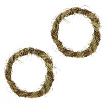 Couronne naturelle couronne de vigne avec couronne décorative en foin Ø29cm 2pcs