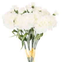Article Œillets artificiels blancs, 40 cm, lot de 4