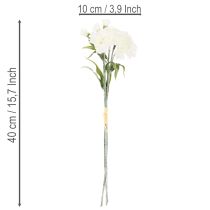 Article Bouquet d'œillets artificiels, fleurs artificielles blanches, décoration, 4 bouquets