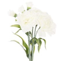 Article Bouquet d'œillets artificiels, fleurs artificielles blanches, décoration, 4 bouquets