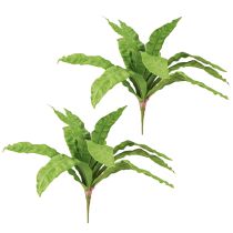 Article Fougère nid d'oiseau Plante verte artificielle 5,5×22 cm 2 pcs