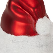 Article Boule de Noël en verre, bonnet de Père Noël, 8 cm, lot de 6