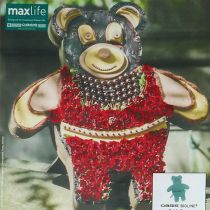Article Figurine florale en mousse Teddy avec support 48,5cm x 42cm H5cm 1 pc