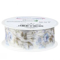 Article Ruban organza fleurs bleu ruban décoratif tissu organza 40mm 15m