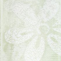Article Ruban d'organza, motif floral, ruban cadeau, vert, 25 mm, 18 m
