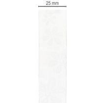 Article Ruban d'organza, motif floral, ruban cadeau, vert, 25 mm, 18 m