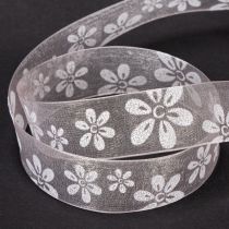 Article Ruban d'organza, ruban cadeau fleuri, rose, 25 mm, 18 m