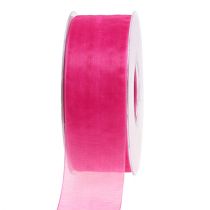 Article Ruban organza ruban cadeau ruban rose lisière 40mm 50m