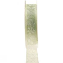 Ruban organza fleurs ruban cadeau vert 25mm 18m