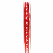 Article Ruban organza avec étoile rouge 6mm 20m