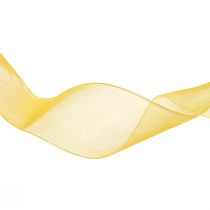 Article Ruban organza ruban cadeau ruban jaune lisière 40mm 50m