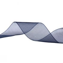 Article Ruban organza ruban cadeau bleu foncé ruban bleu lisière 40mm 50m
