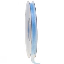 Article Ruban organza ruban cadeau bleu clair ruban bleu lisière 6mm 50m