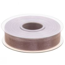 Article Ruban organza ruban cadeau ruban beige selvedge taupe 25mm 50m