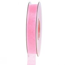 Article Ruban organza ruban cadeau ruban rose lisière 15mm 50m