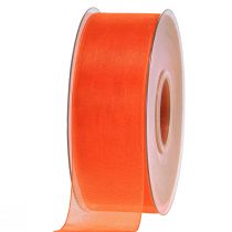 Article Ruban organza ruban cadeau ruban orange lisière 40mm 50m