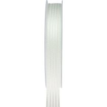 Article Ruban organza à rayures ruban cadeau blanc 15mm 20m