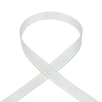 Article Ruban organza à rayures ruban cadeau blanc 15mm 20m