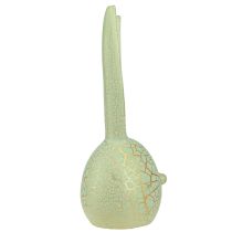 Article Décoration de Pâques tête de lapin vert menthe craquelure or 16,5x16x40cm