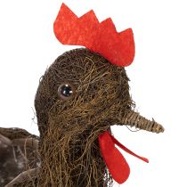 Article Panier de Pâques décoratif avec guirlandes et poules, 36 cm